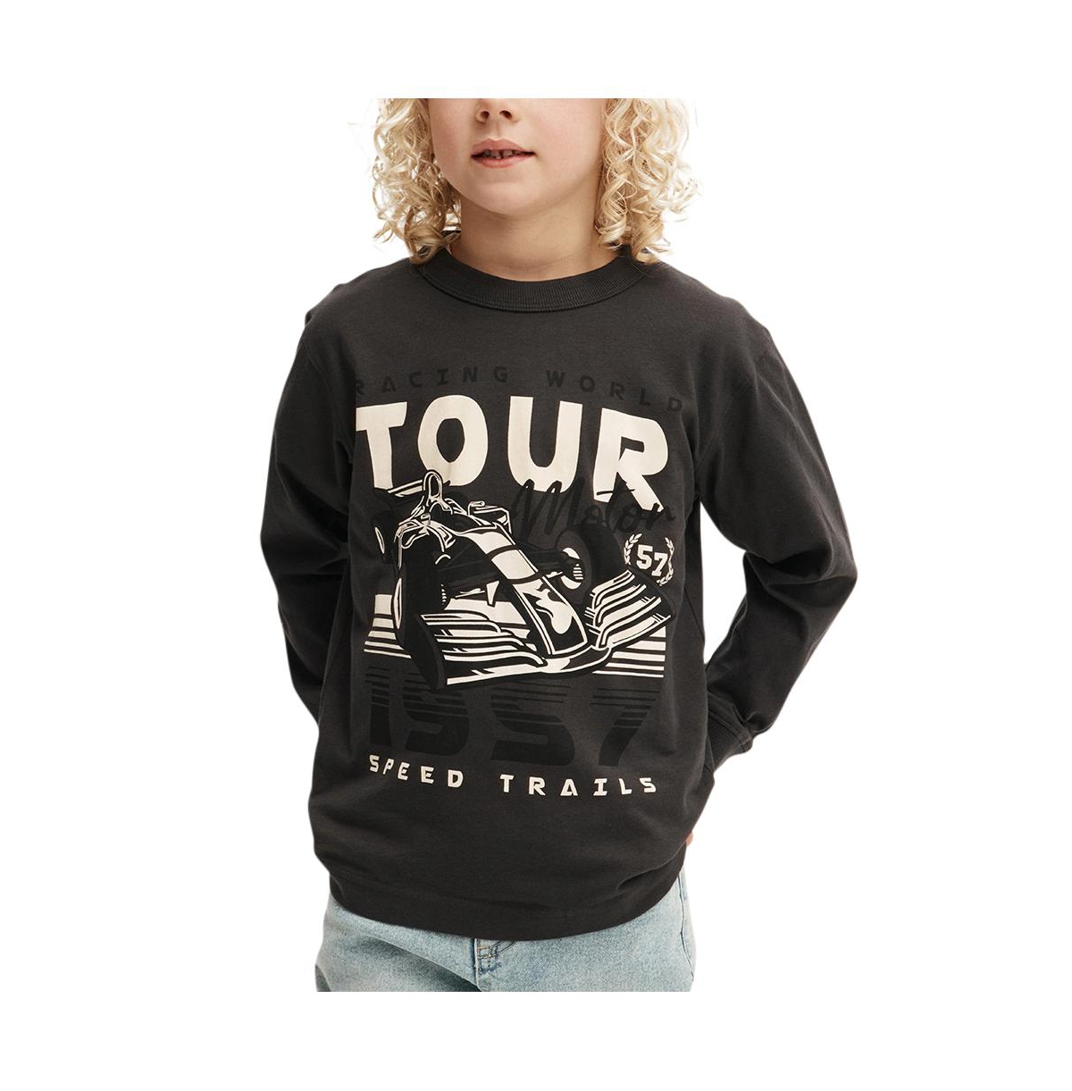 Cotton On Boys Little/Big Long Sleeve Jonny Tee -racing world tour