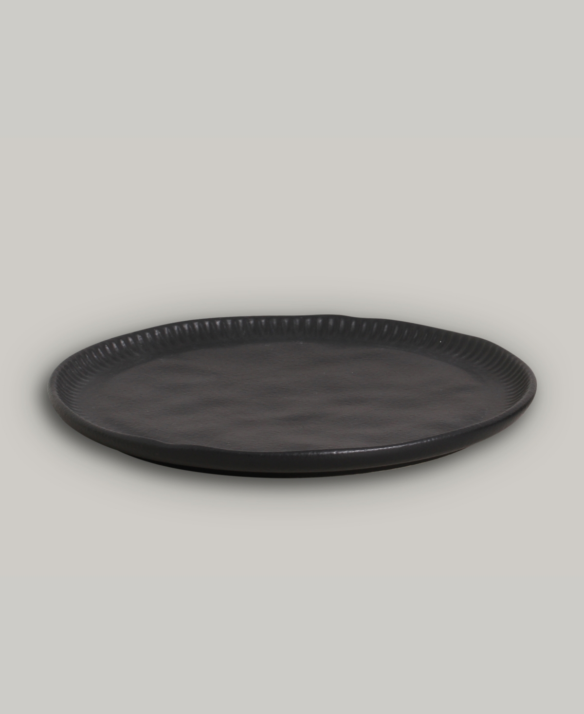 Porto Brasil Stoneware Linhas Dinner Plates, Set Of 6 In Matte Black