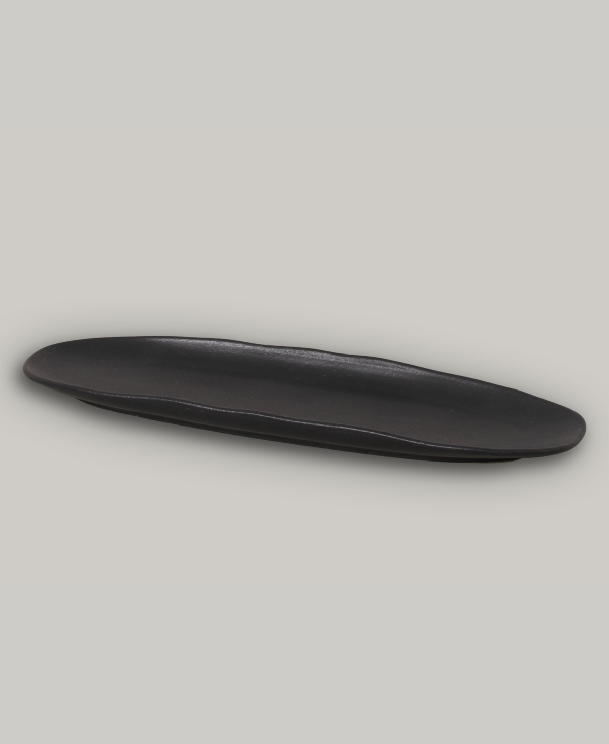 Porto Brasil 14.17" Stoneware Large Shallow Oval Platters, Set Of 4 In Matte Black