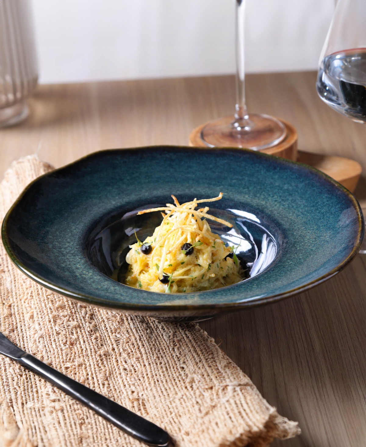 Porto Brasil 11.02" Stoneware Deep Rim Plates, Set Of 4 In Oceano