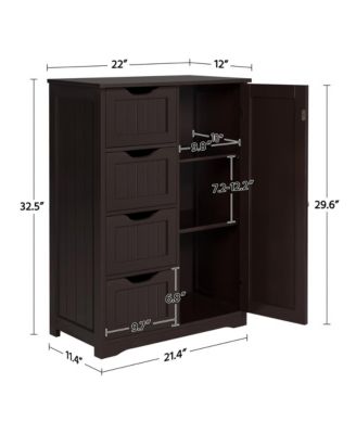 1Pc Wooden Cabinet 4 Drawers Cabinet Storage