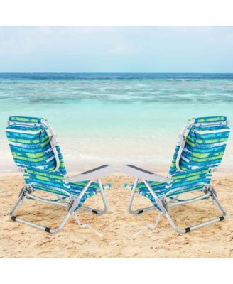 1 PCS Folding Beach Chair Adult Lightweight Aluminum Camping Chair with Storage Bag