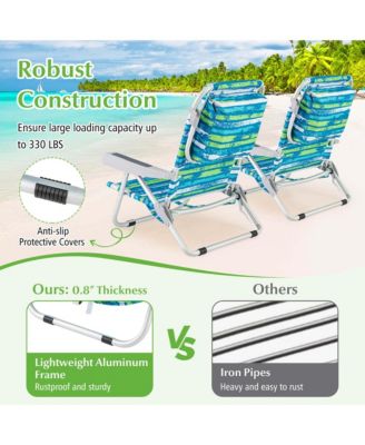 1 PCS Folding Beach Chair Adult Lightweight Aluminum Camping Chair with Storage Bag