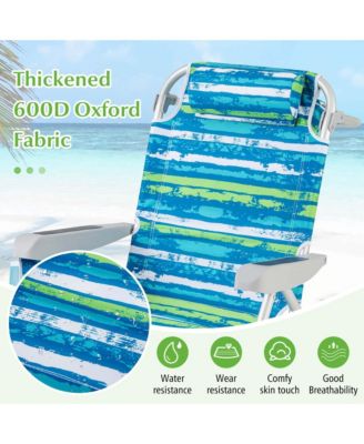 1 PCS Folding Beach Chair Adult Lightweight Aluminum Camping Chair with Storage Bag