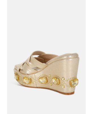 Blistronic Chunky Diamante & Rhinestone Cut-Out Sandals