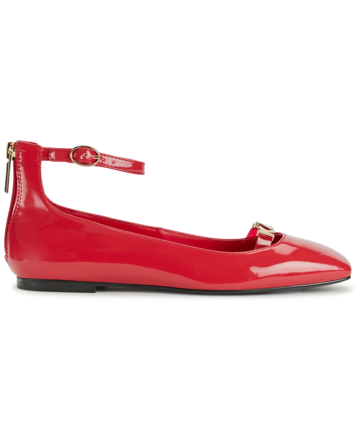 Karl Lagerfeld Paris Zyvia Ankle Strap Flat In Classic Red
