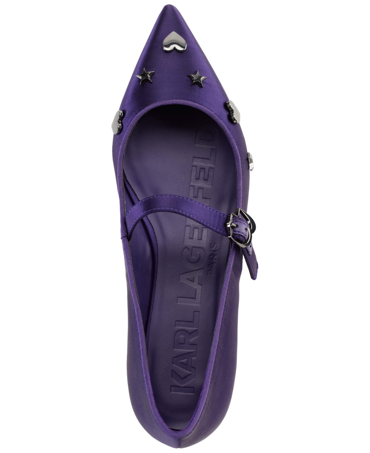 Shop Karl Lagerfeld Women's Veyda Mary Jane Pointed Toe Flats In Deep Plum