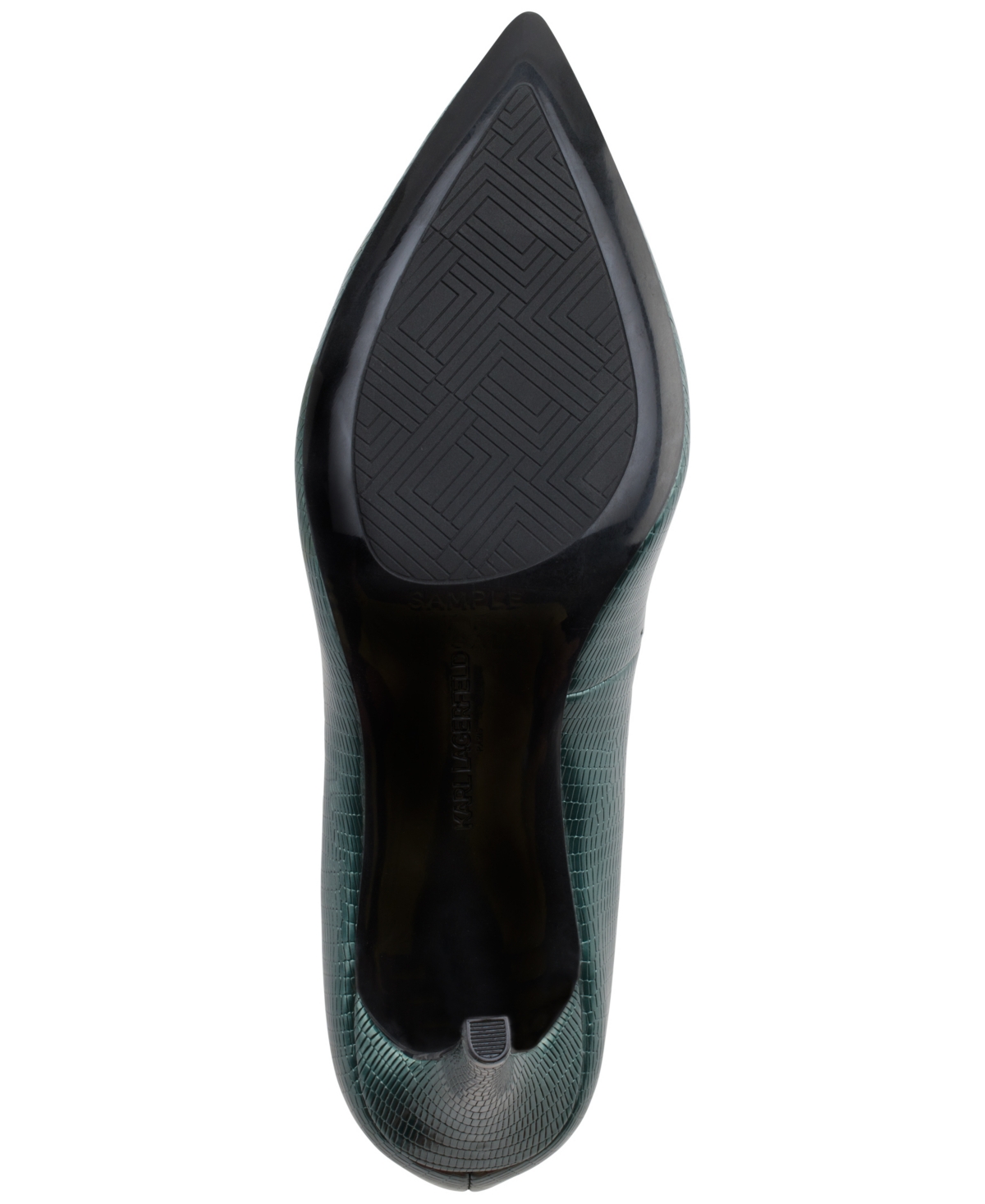 Karl Lagerfeld Paris Royale Pointed Toe Pump In Forest Green