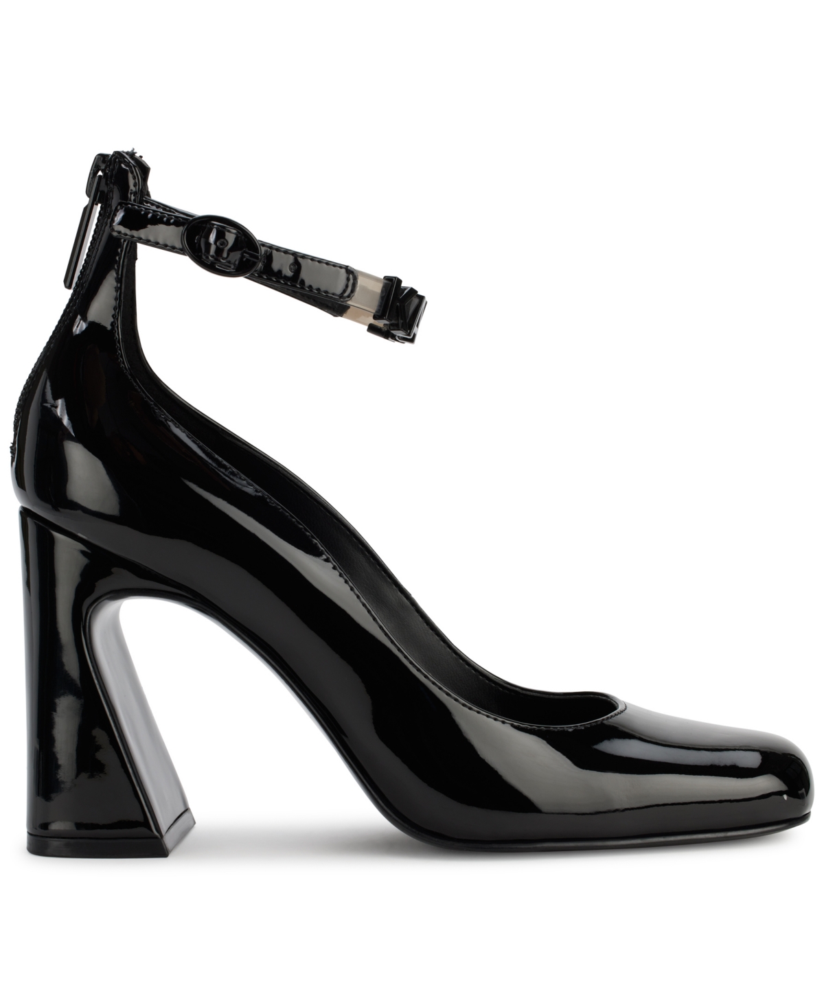 Karl Lagerfeld Paris Pavla Ankle Strap Pump In Black,smoke