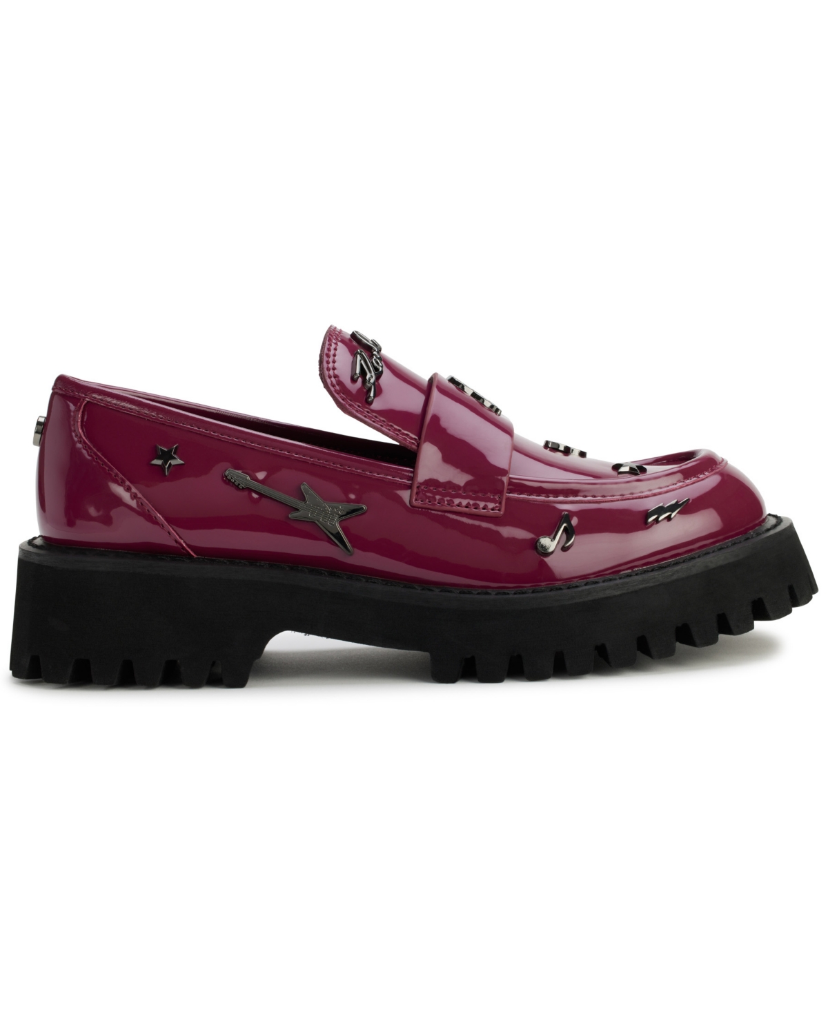 Karl Lagerfeld Paris Gaston Rocker Moc Toe Loafer In Red Plum