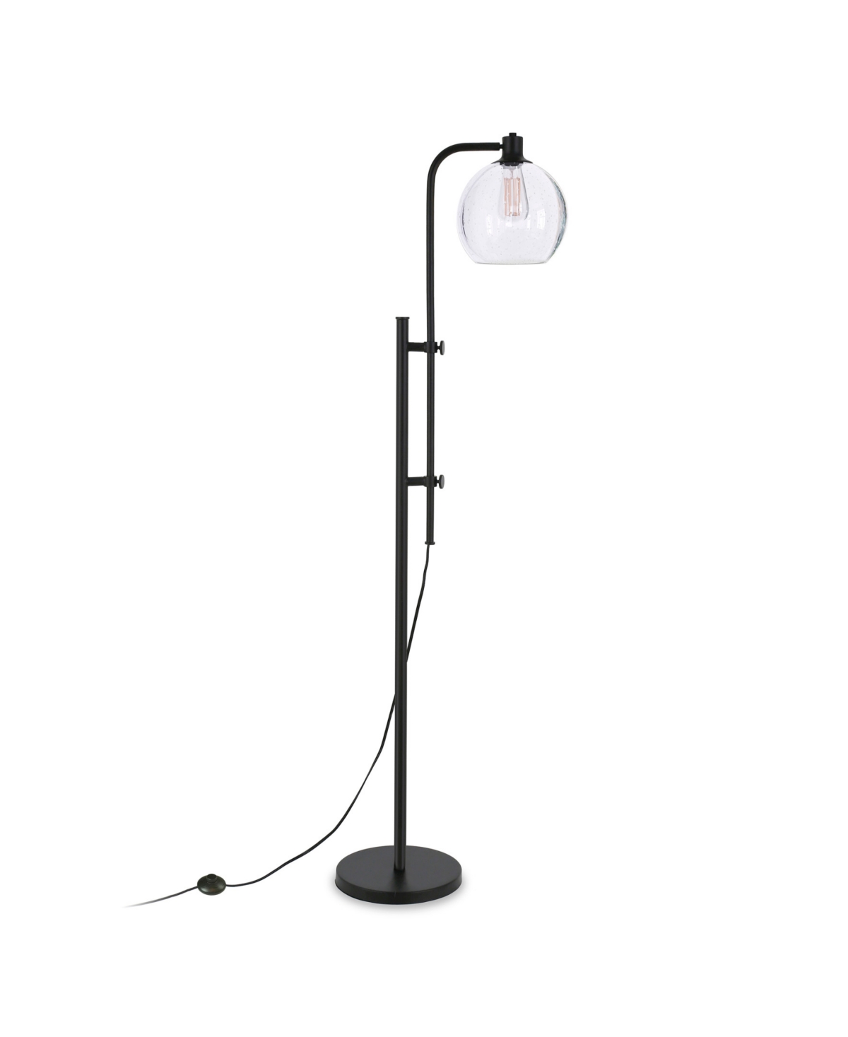 Hudson & Canal 68" Metal Antho Height-adjustable Floor Lamp In Blackened Bronze