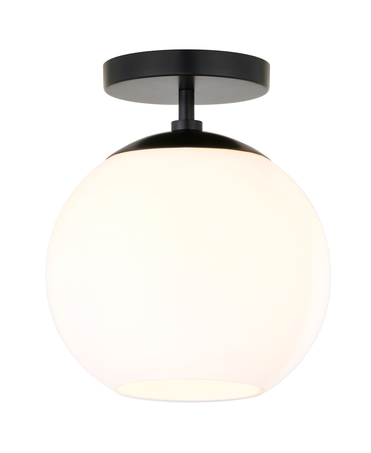Hudson & Canal 9" Metal Bartlett Wide Semi Flush Mount In Matte Black
