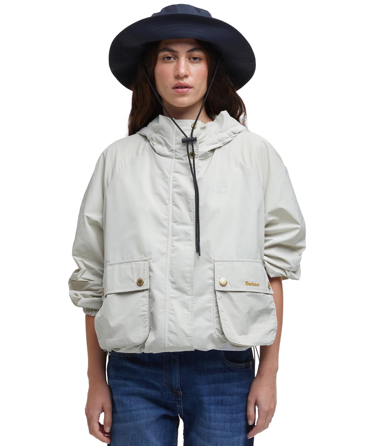 Women's Mae Hooded Showerproof Blouson Jacket - Stone/Ancient Tartan