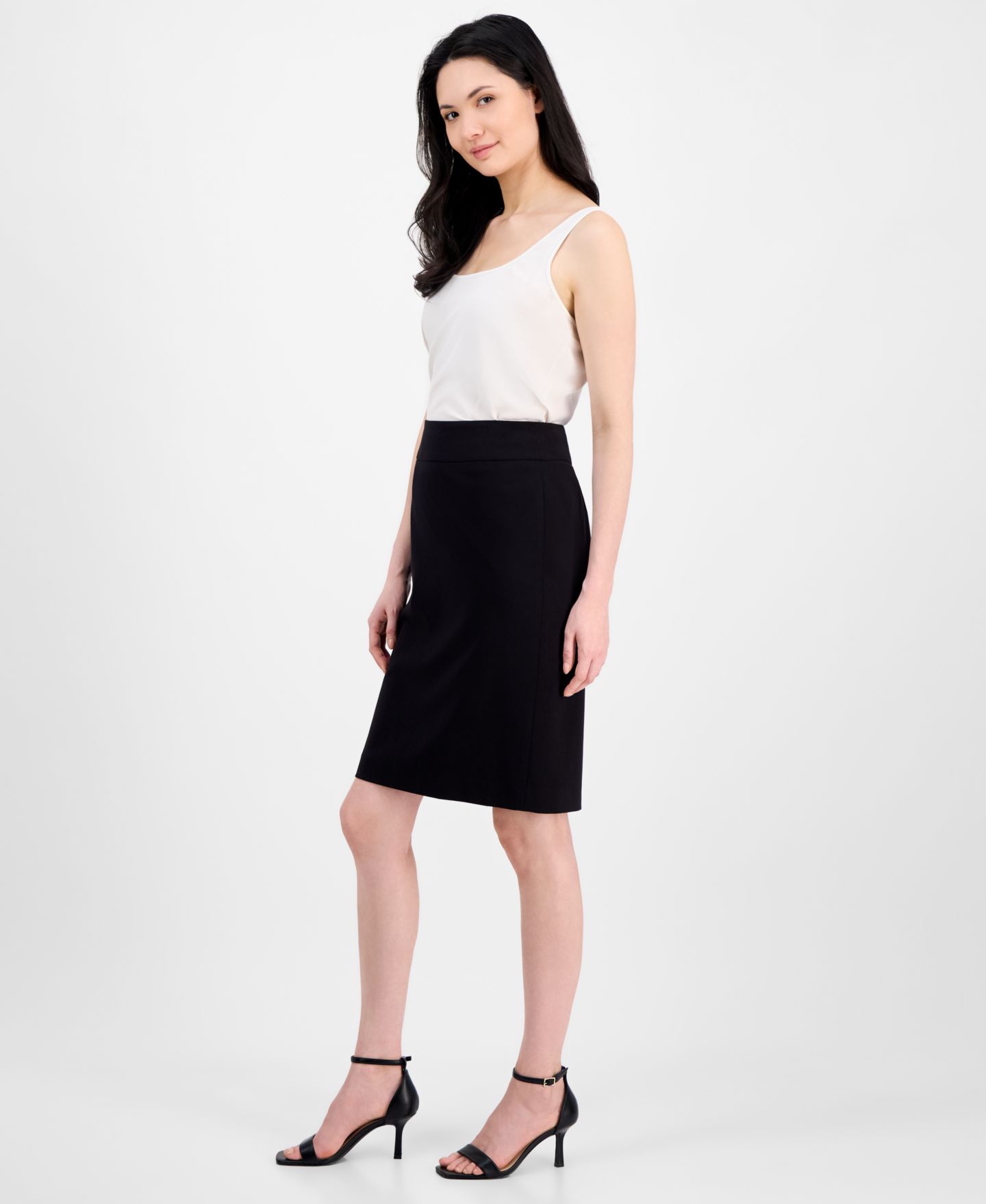 Женская юбка Anne Klein Knee-Length Pencil, цвет: Чёрный — фото 4