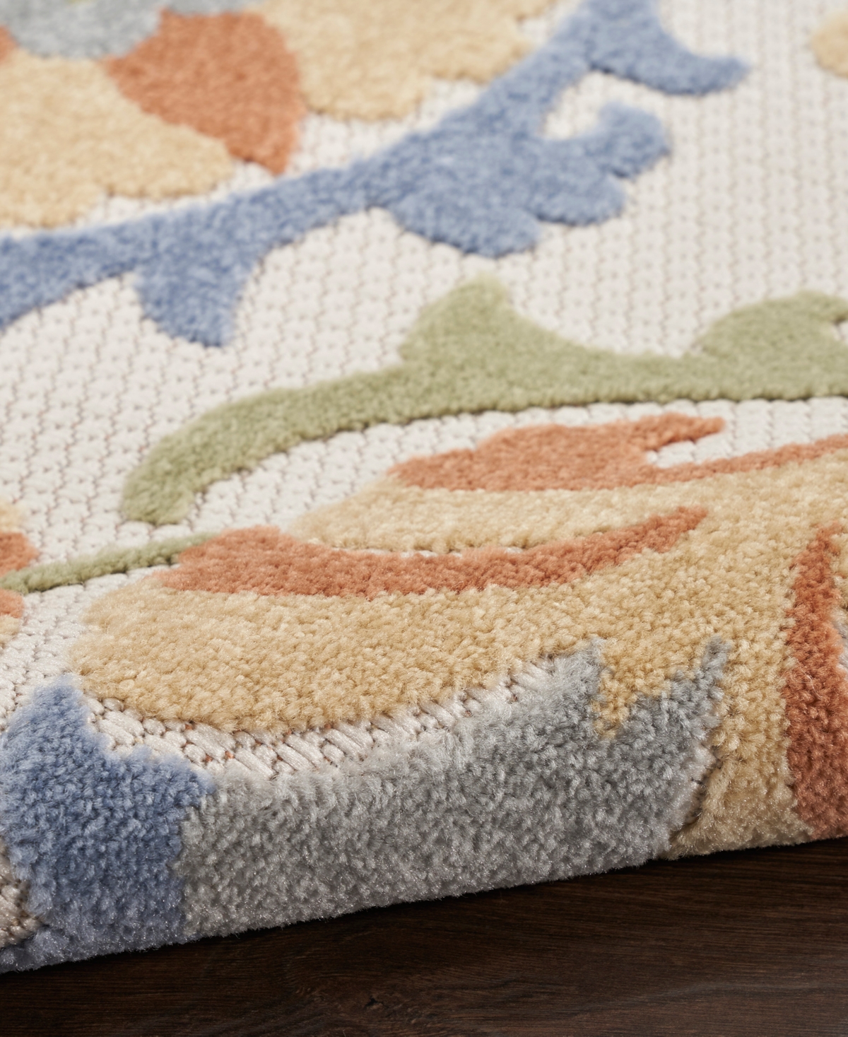 Nourison Home Aloha Alh17 2'8"x4' Area Rug In Ivory,blue