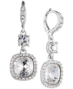 image of Givenchy Cushion-Stone and Crystal Drop Earrings