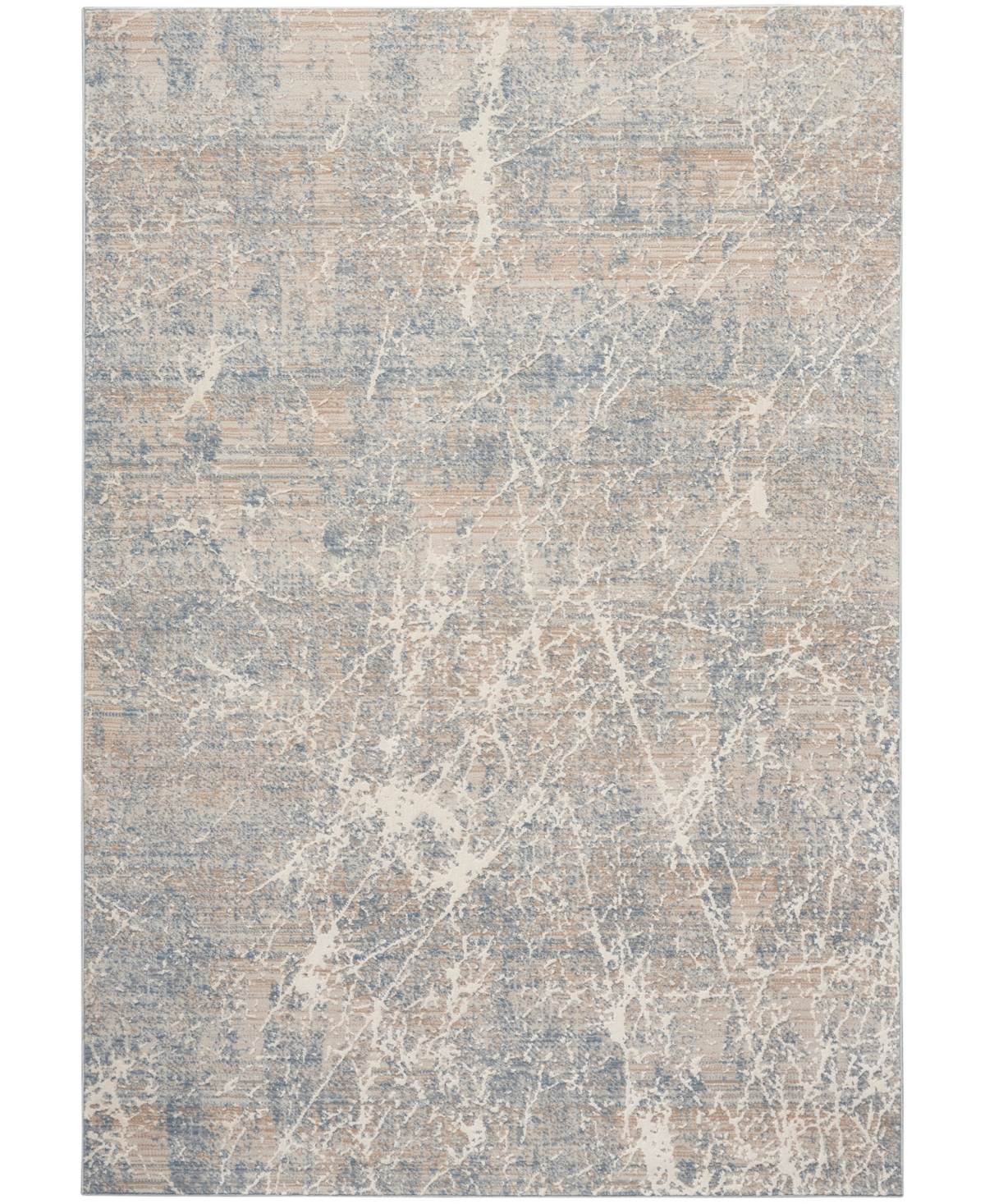 Nourison Home Exhale Exl02 5'3"x7'3" Area Rug In Beige,blue