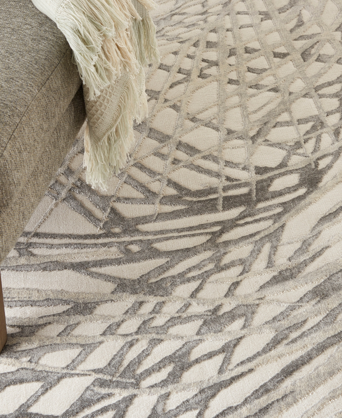 Nourison Home Rustic Textures Rus17 5'3"x7'3" Area Rug In Ivory,gray