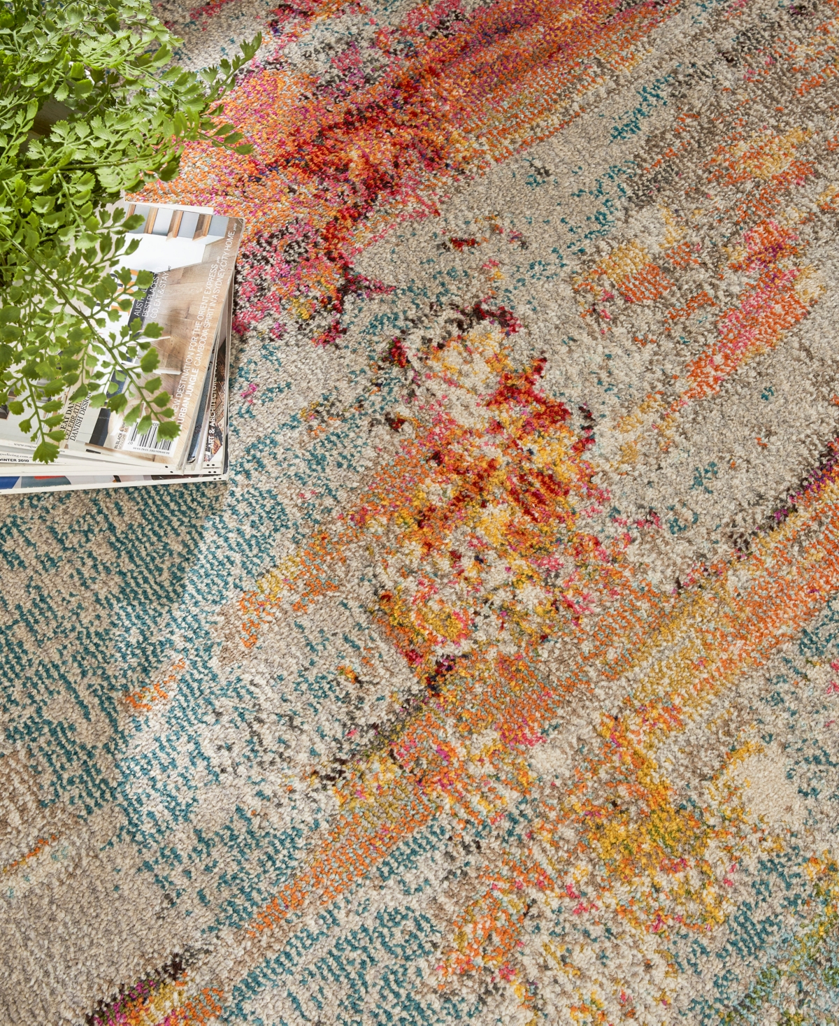 Nourison Home Celestial Ces02 7'10"x7'10" Round Area Rug In Aquamarine