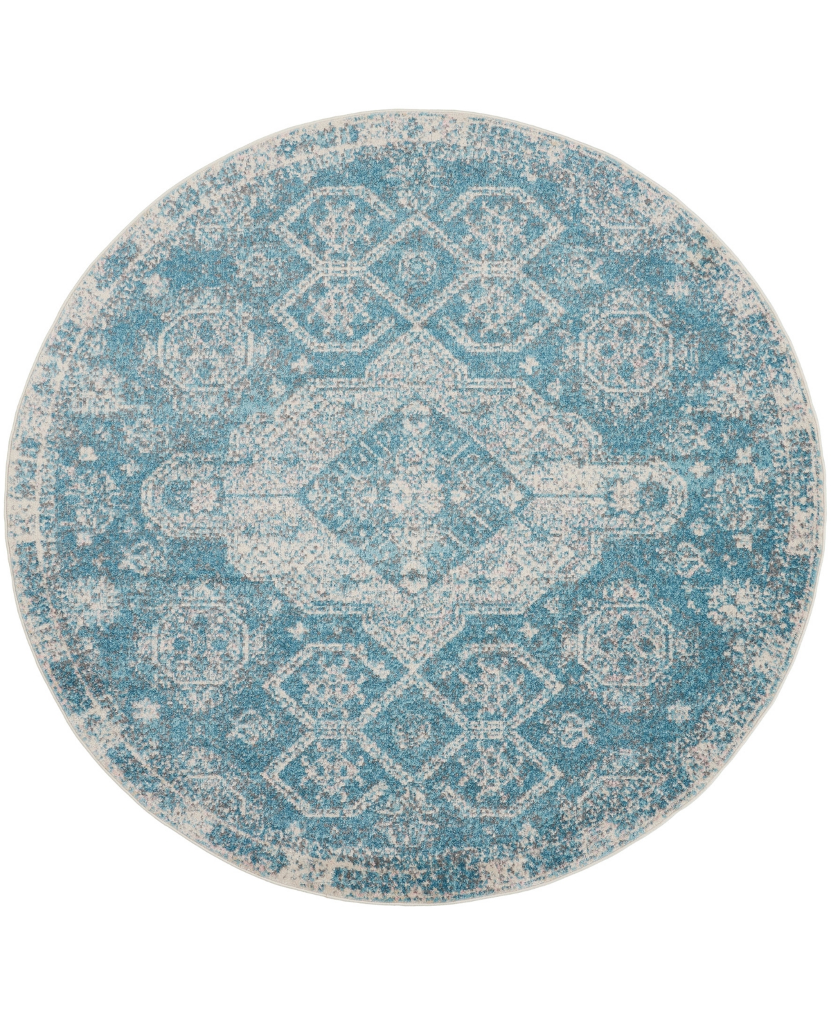 Nourison Home Tranquil Tra13 7'10"x7'10" Round Area Rug In Mist,ivory