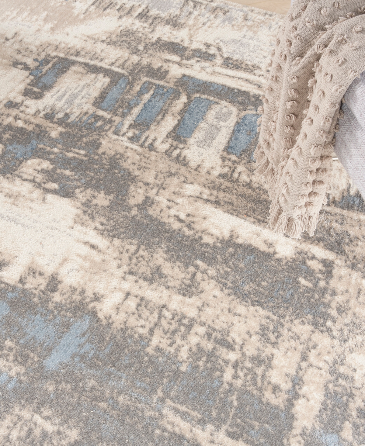 Nourison Home Solace Sla07 8'x10' Area Rug In Ivory,gray