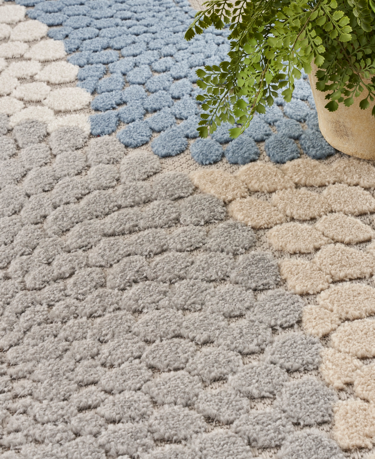 Nourison Home Aloha Alh29 5'3"x7'5" Area Rug In Blue,gray