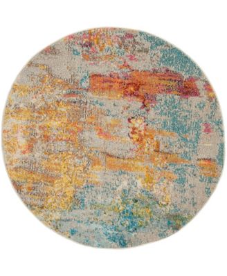 Celestial CES02 4'x4' Round Area Rug