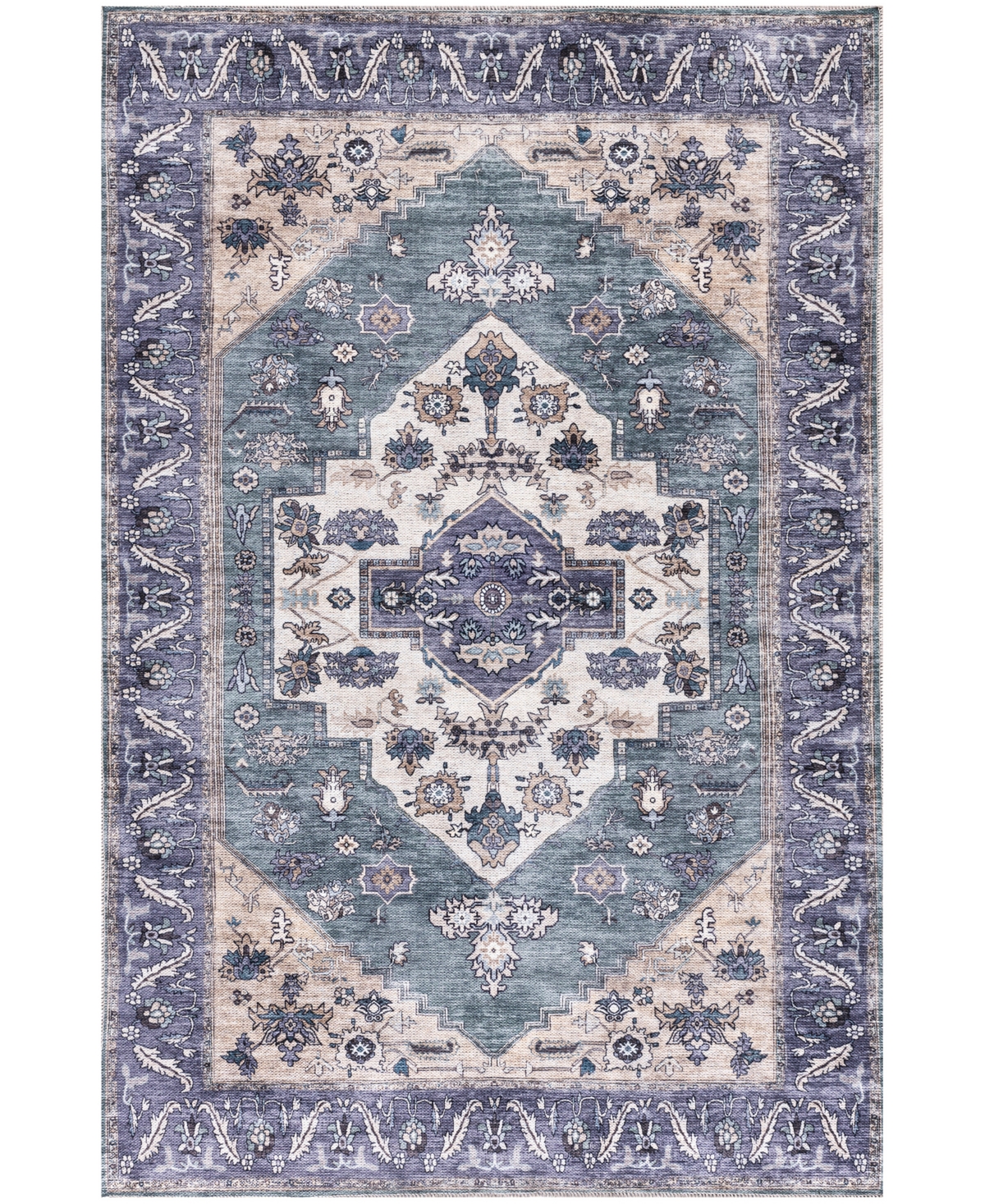 Nourison Home Grand Washables Grw03 4'x6' Area Rug In Teal