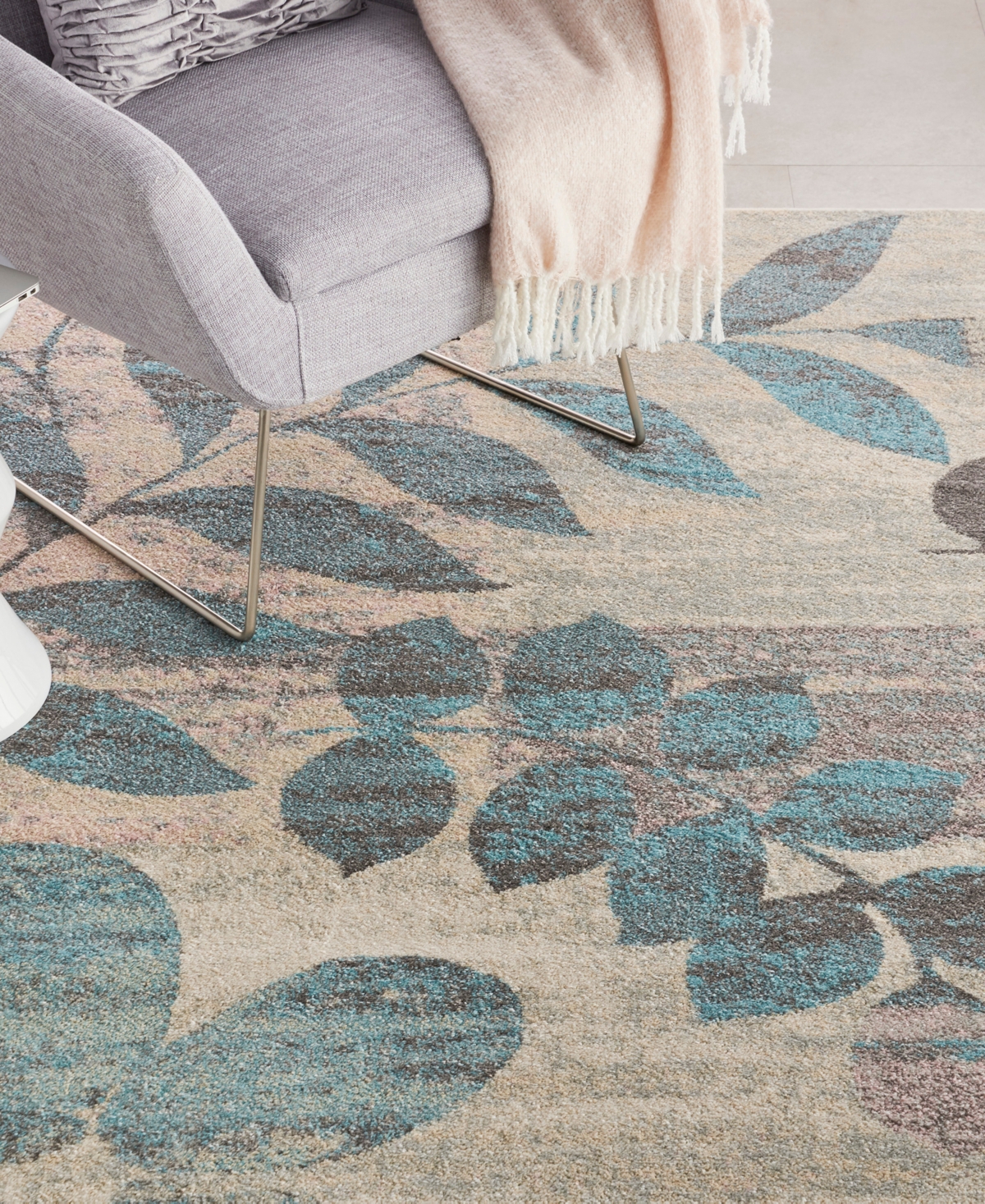 Nourison Home Tranquil Tra01 7'x10' Area Rug In Ivory,mist