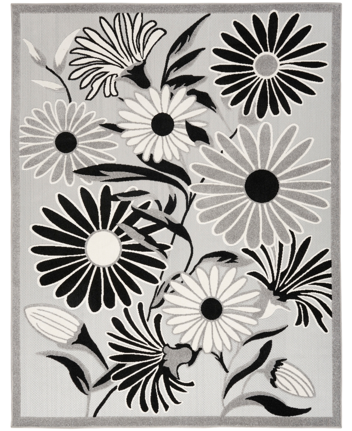 Nourison Home Aloha Alh33 7'10"x10'6" Area Rug In Black