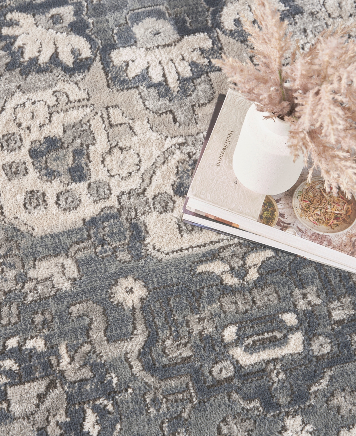 Nourison Home Quarry Qua07 6'7"x9'6" Area Rug In Gray,ivory