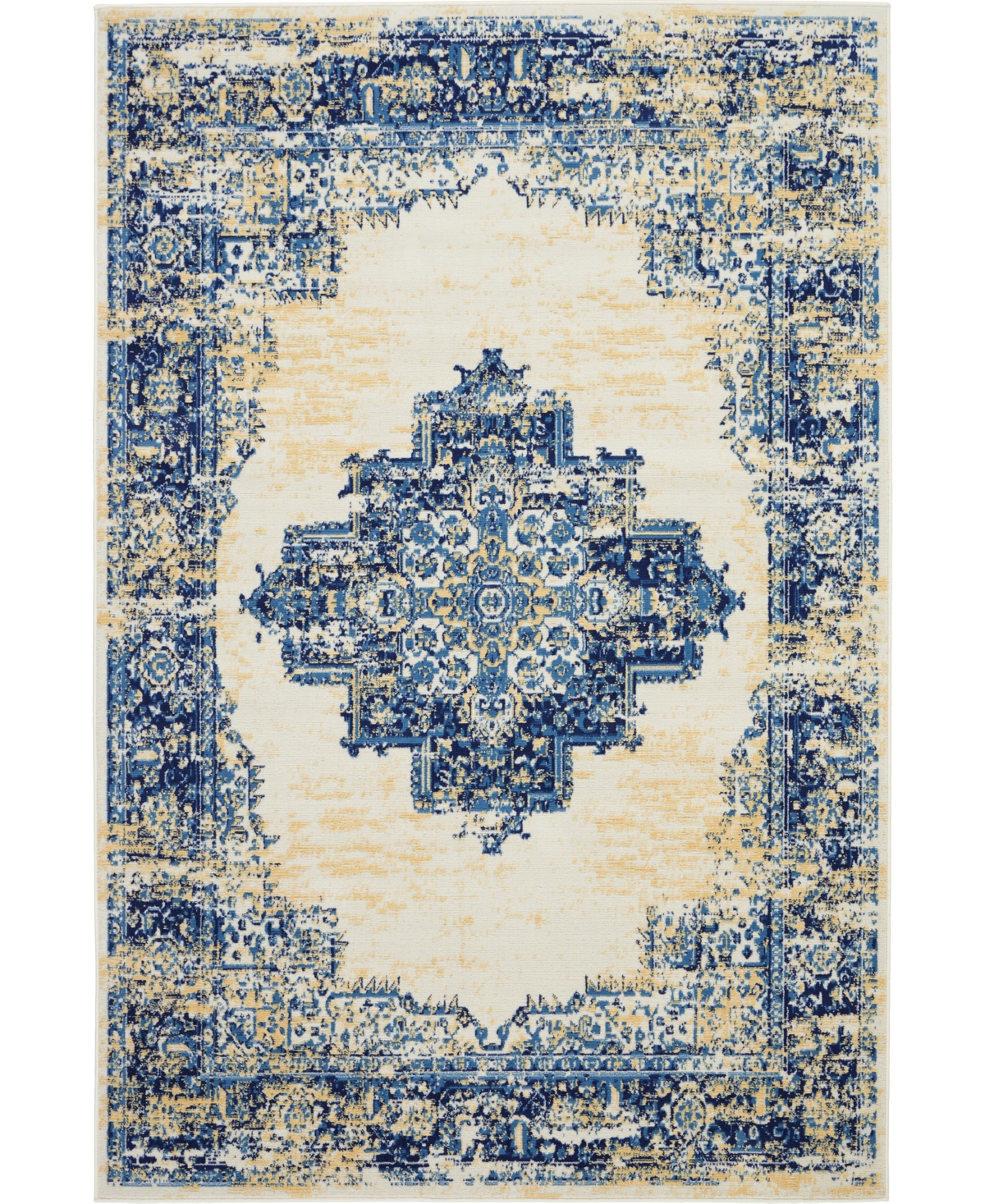 Nourison Home Grafix Grf14 6'x9' Area Rug In Blue,white