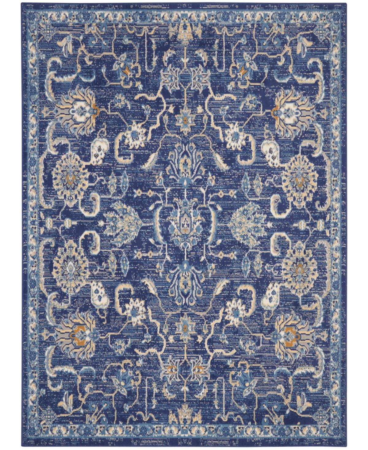 Nourison Home Grafix Grf24 3'9"x5'9" Area Rug In Navy