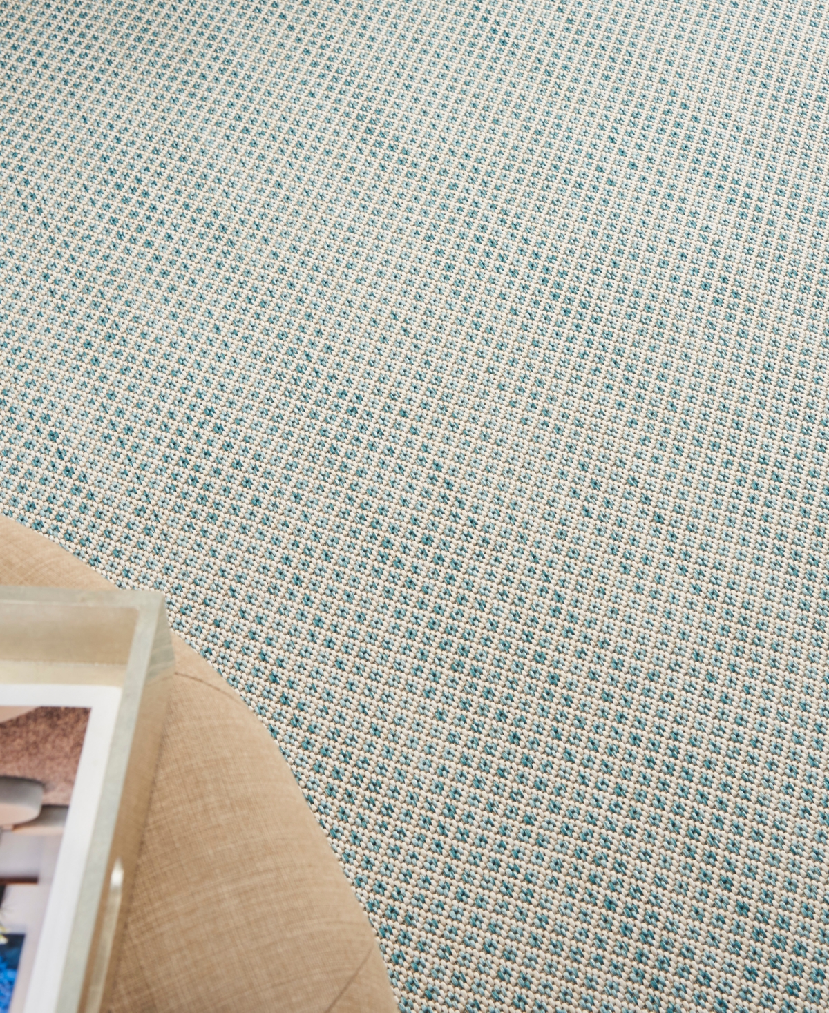 Nourison Home Courtyard Cou01 5'x7' Area Rug In Ivory,aqua