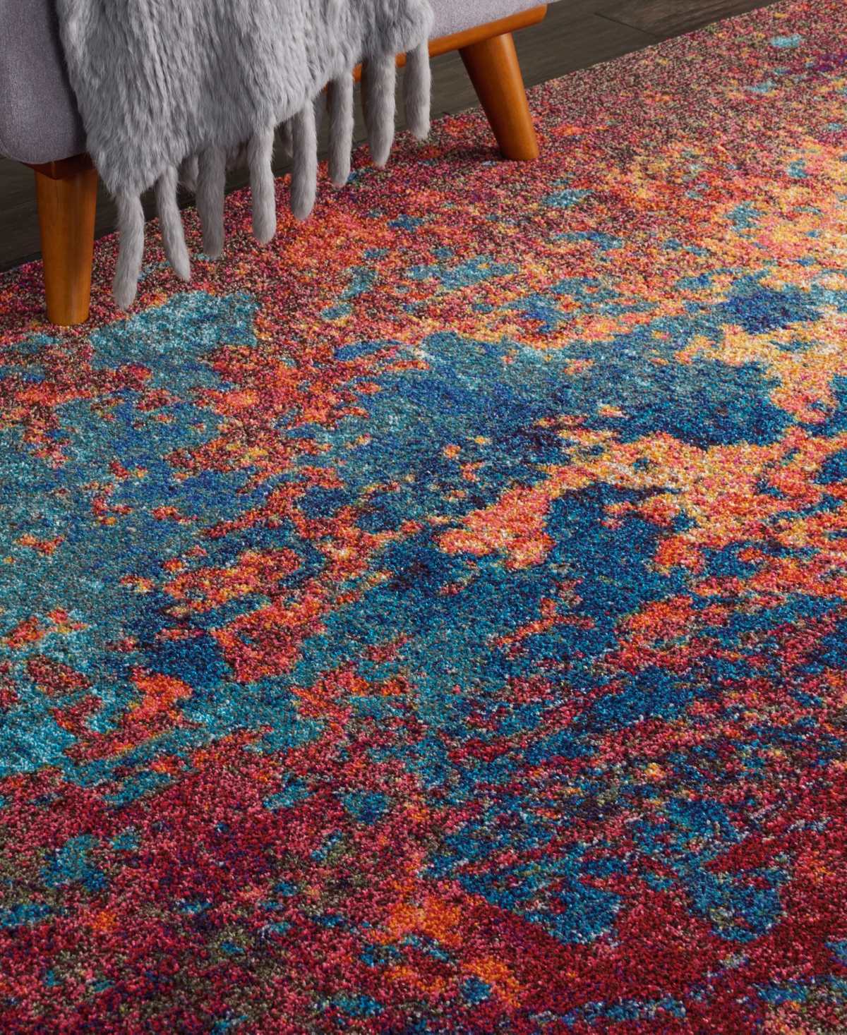 Nourison Home Celestial Ces08 6'7"x9'7" Area Rug In Multi,blue