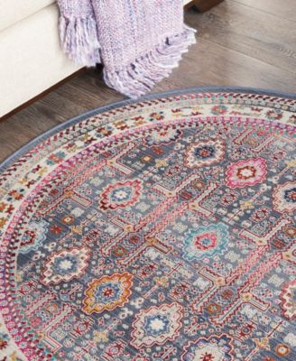 Vintage Kashan VKA05 4'x4' Round Area Rug