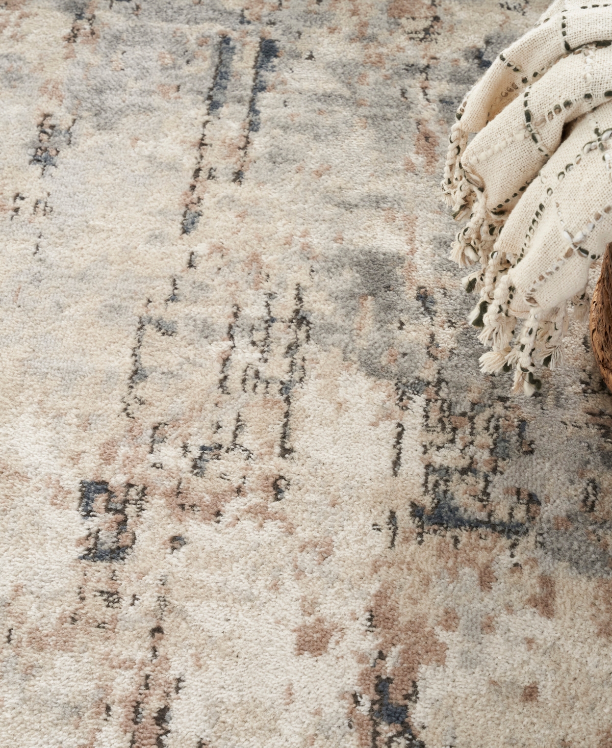 Nourison Home Quarry Qua01 7'10"x9'10" Area Rug In Beige,gray