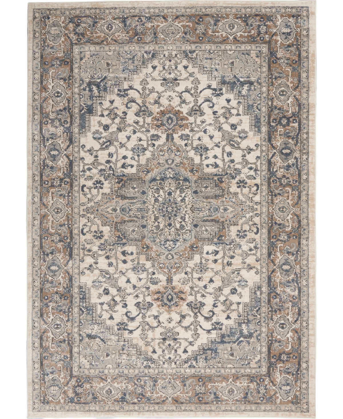 Nourison Home Quarry Qua05 3'9"x5'9" Area Rug In Ivory,gray