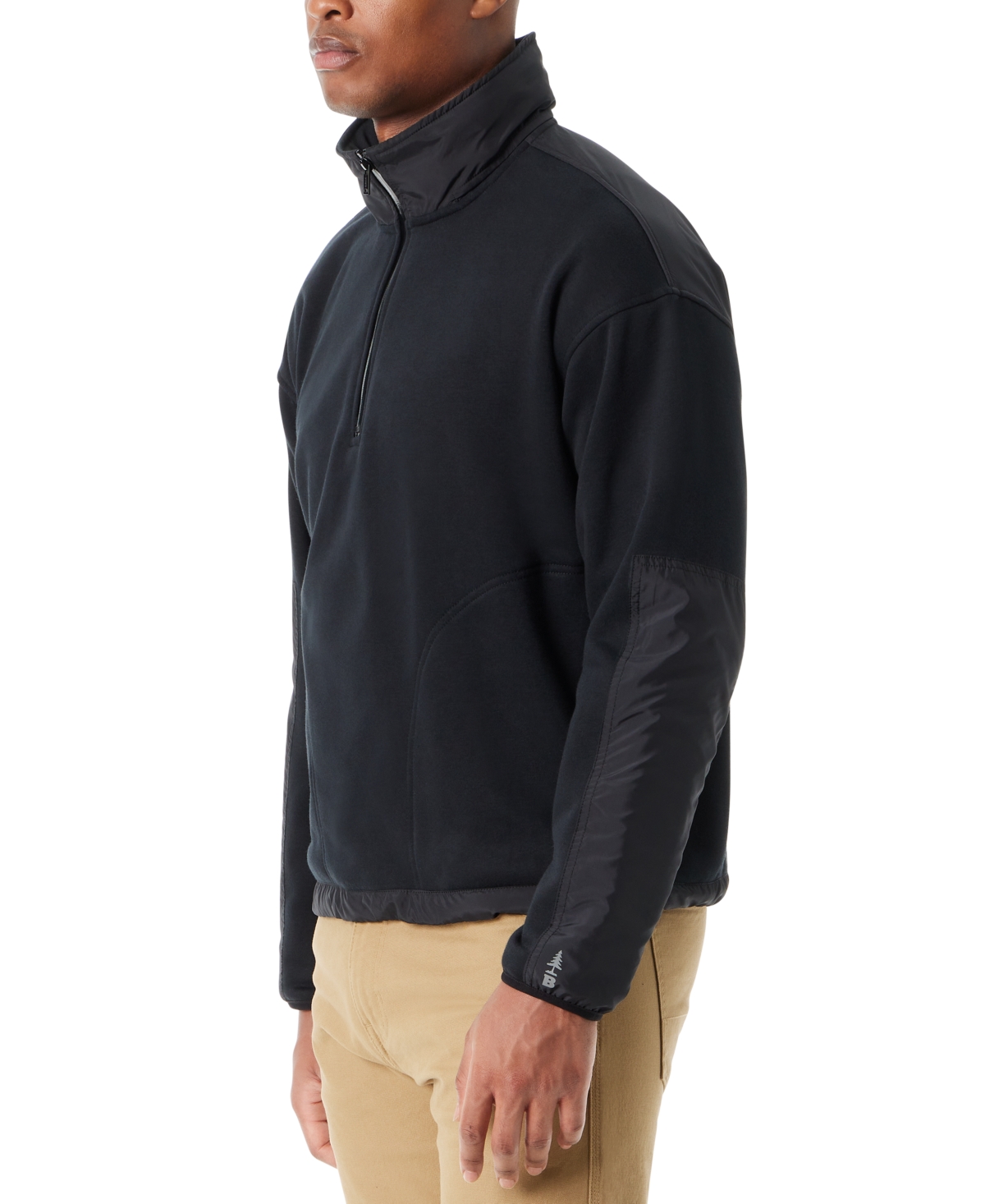 Men's Regular-Fit Convertible Hood 1/4-Zip Sweatshirt - Rum Raisin