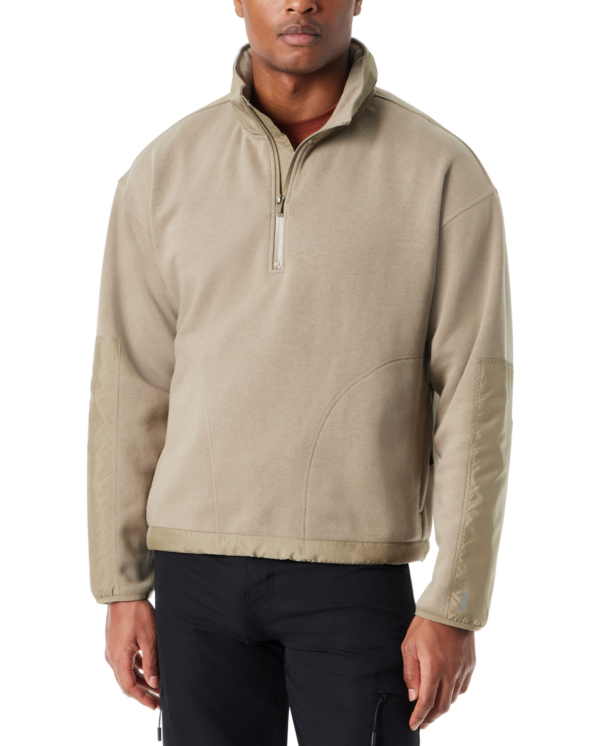 Men's Regular-Fit Convertible Hood 1/4-Zip Sweatshirt - Rum Raisin