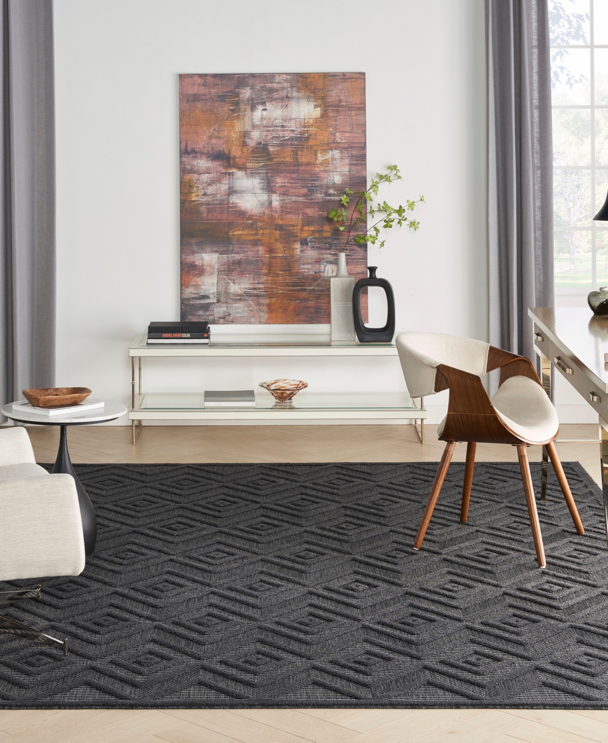 Nourison Home Versatile Nrv01 7'x10' Area Rug In Charcoal