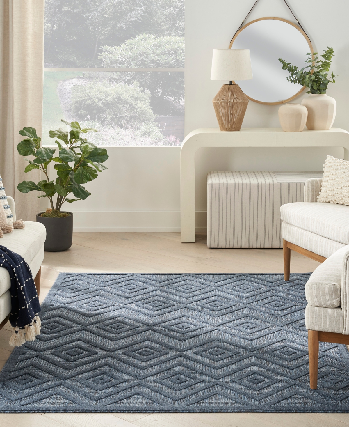 Nourison Home Versatile Nrv01 6'x9' Area Rug In Navy,blue