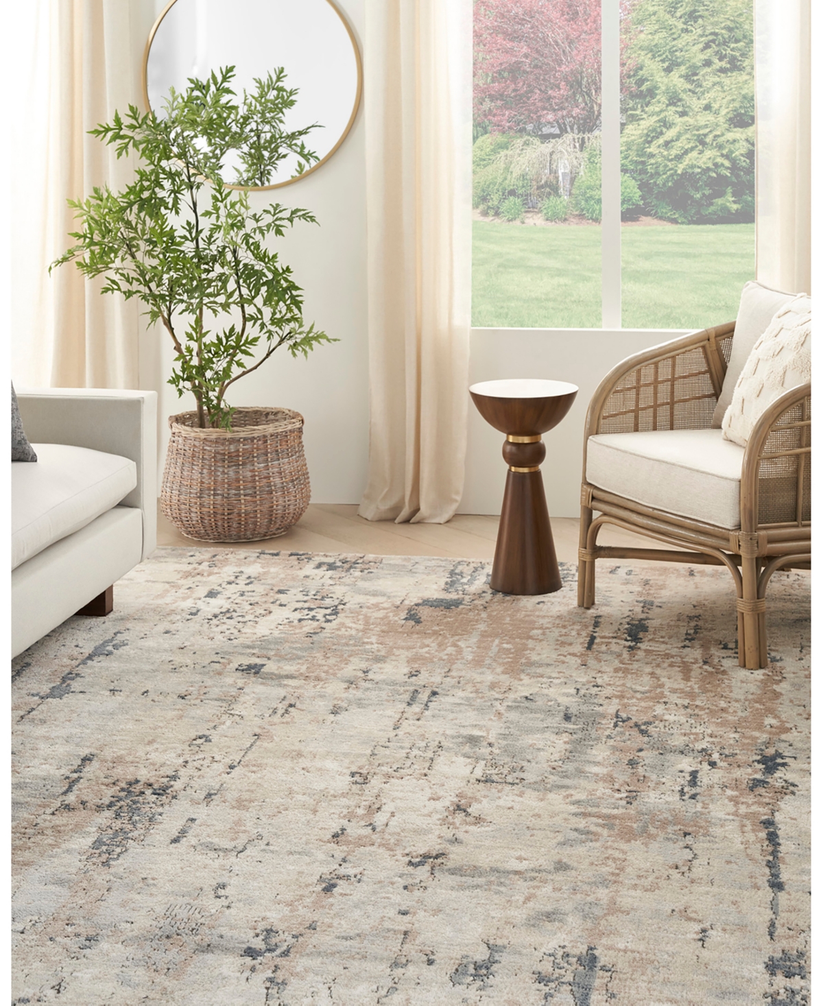 Nourison Home Quarry Qua01 7'10"x9'10" Area Rug In Beige,gray