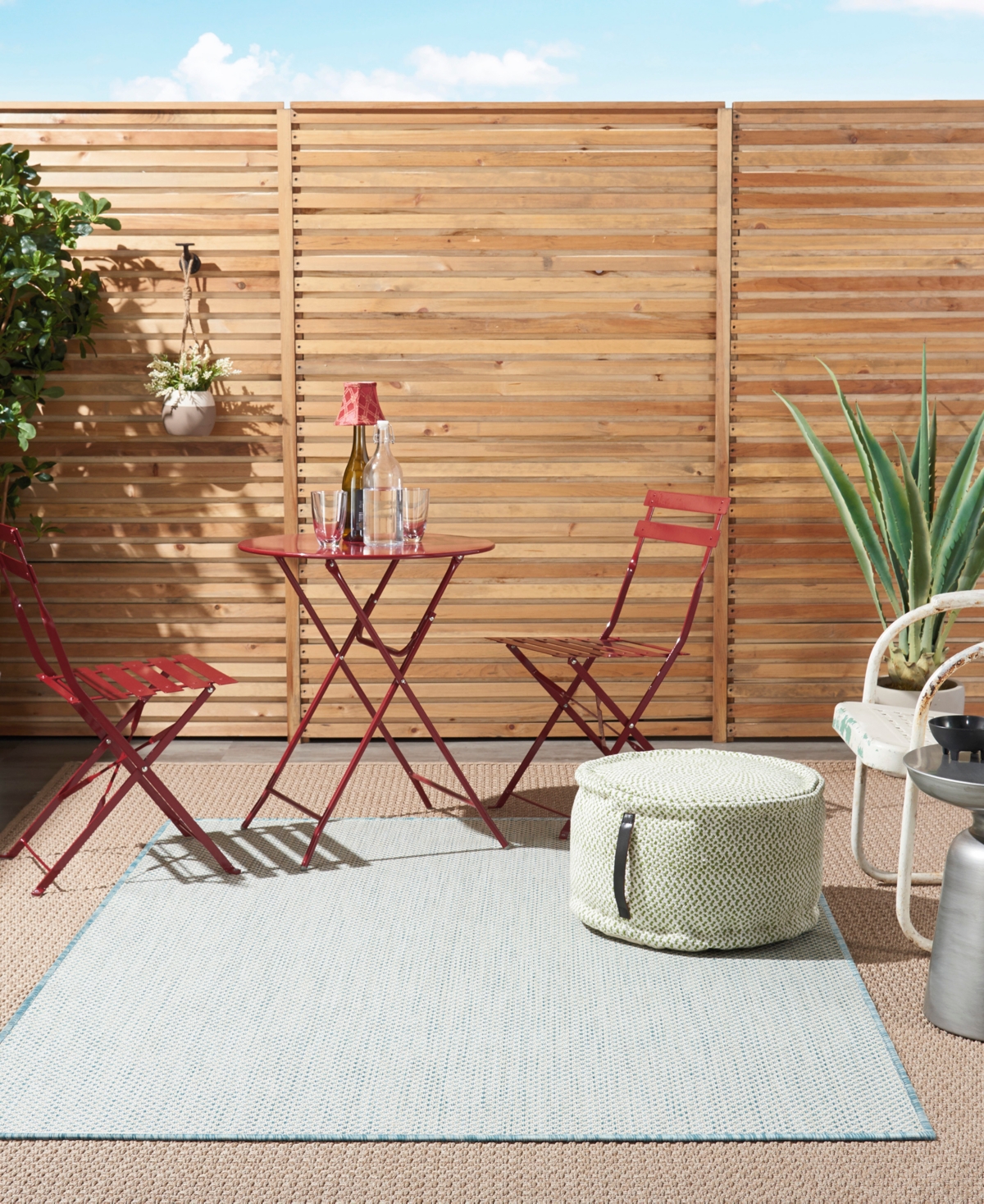 Nourison Home Courtyard Cou01 5'x7' Area Rug In Ivory,aqua