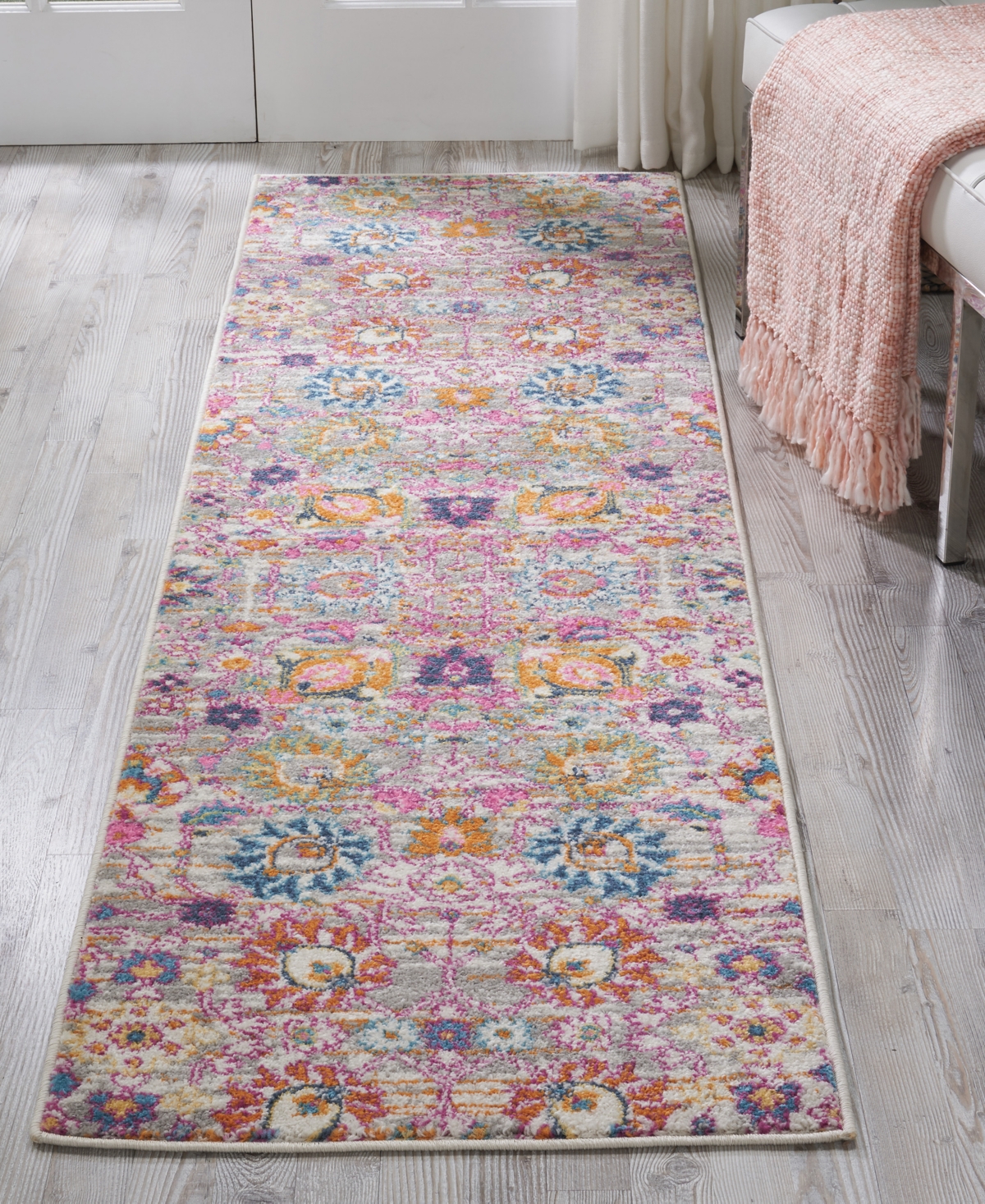 Nourison Home Passion Psn01 2'2"x10' Runner Area Rug In Silver