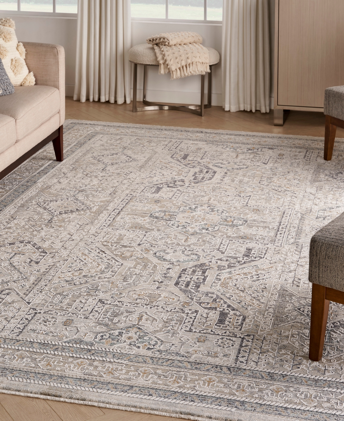 Nourison Home Lynx Lnx01 7'10"x10'1" Area Rug In Ivory,gray