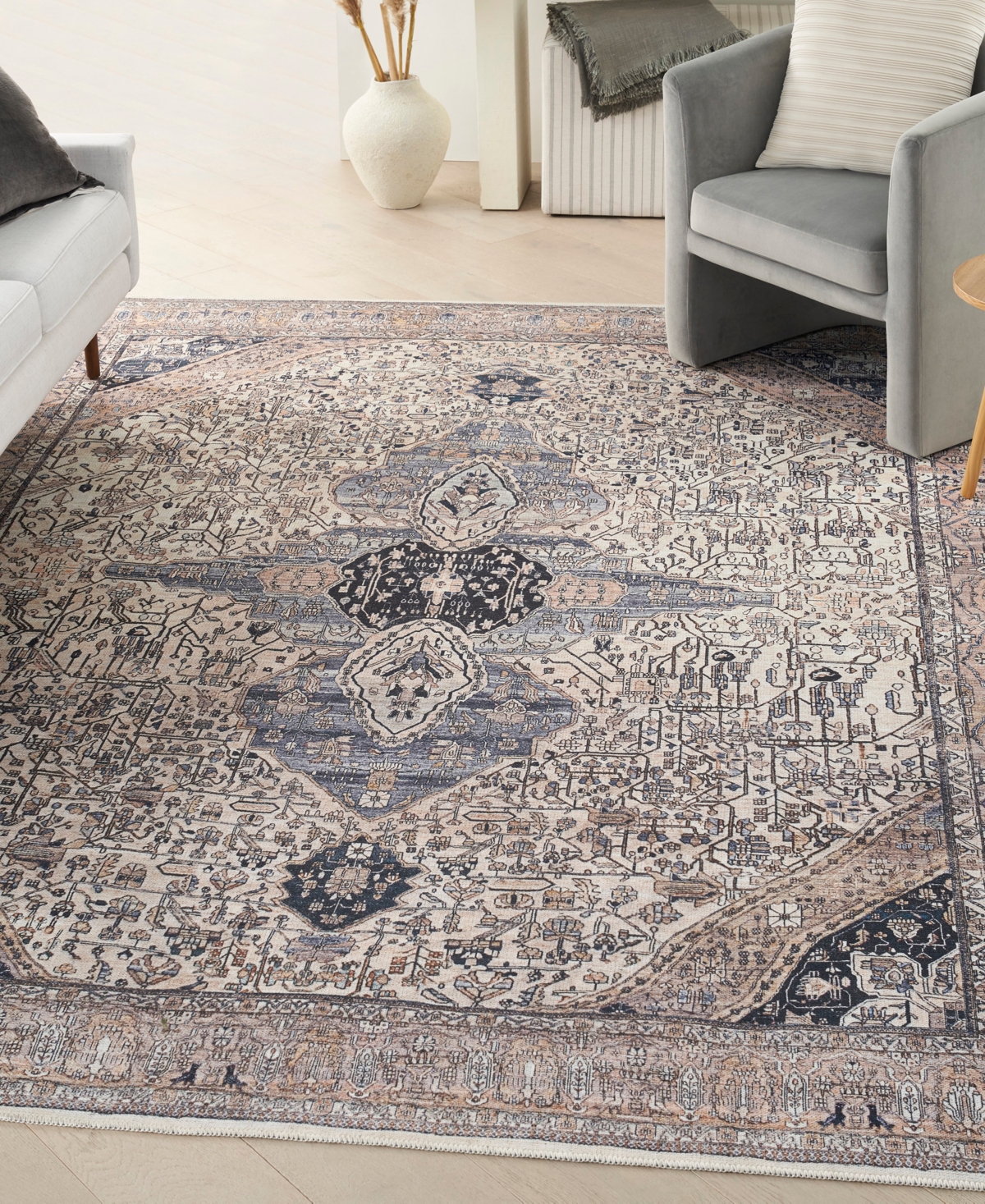 Nourison Home Grand Washables Grw05 Rug Collection In Ivory,blue