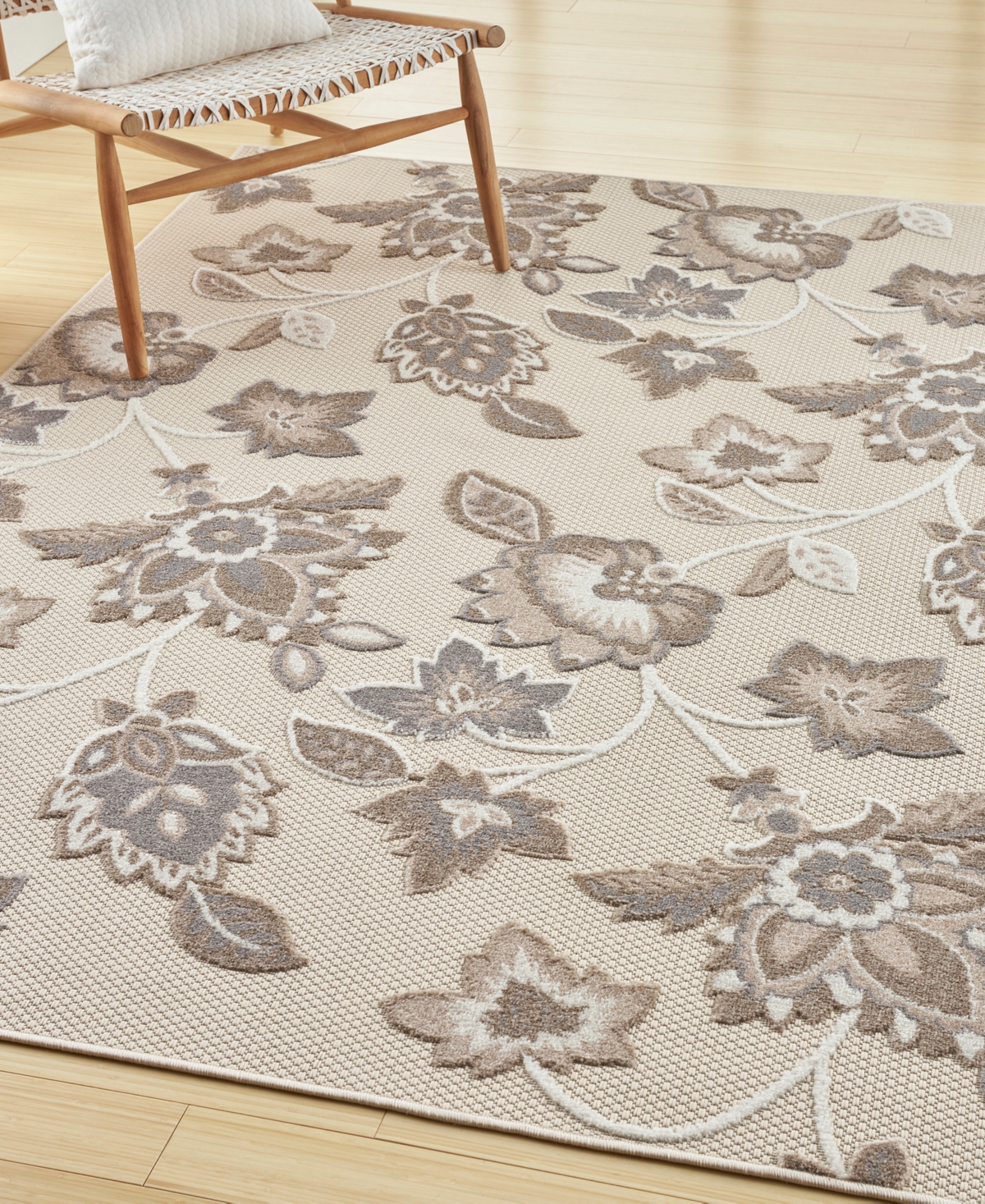 Nourison Home Aloha Alh31 3'6"x5'6" Area Rug In Beige