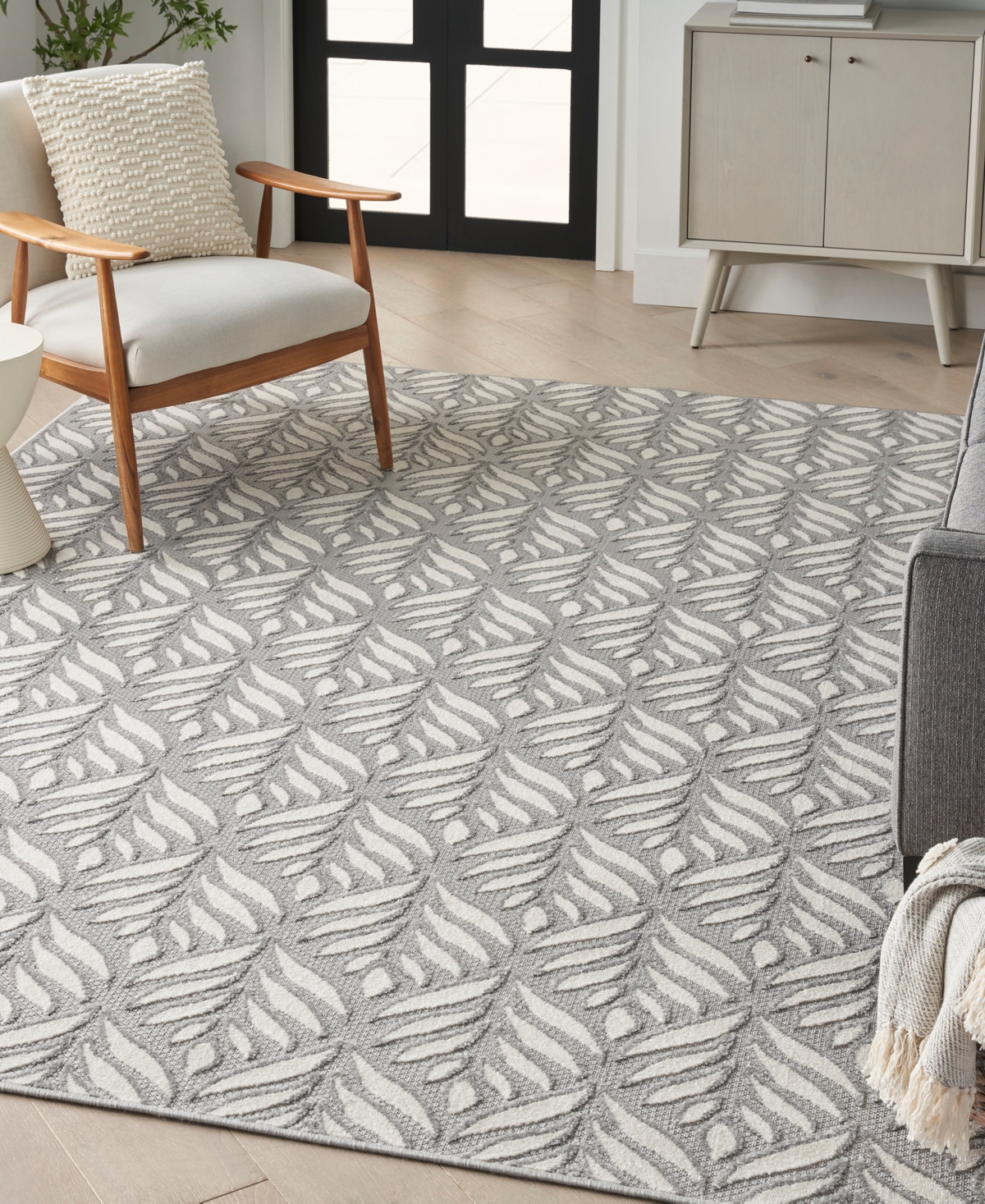 Nourison Home Aloha Alh35 3'6"x5'6" Area Rug In Gray