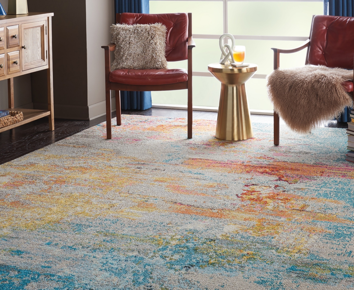 Nourison Home Celestial Ces02 6'x9' Area Rug In Aquamarine